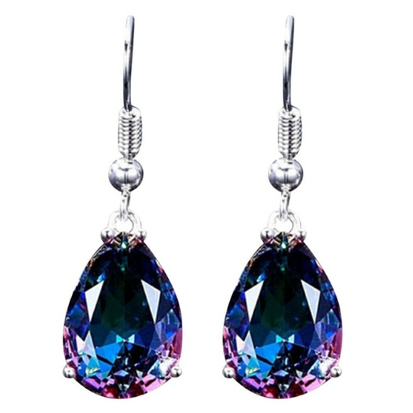 🎀Lovely Mystic Rainbow Water Drop Earings - Picture 3 of 8